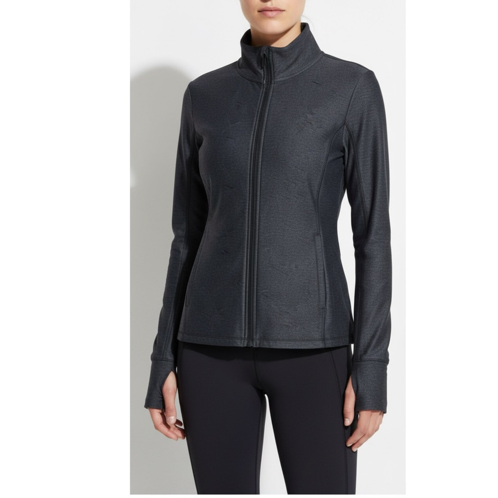 MONDETTA Workout Jacket Women's Black Athleisure‎ Zip Up Jacket size Large